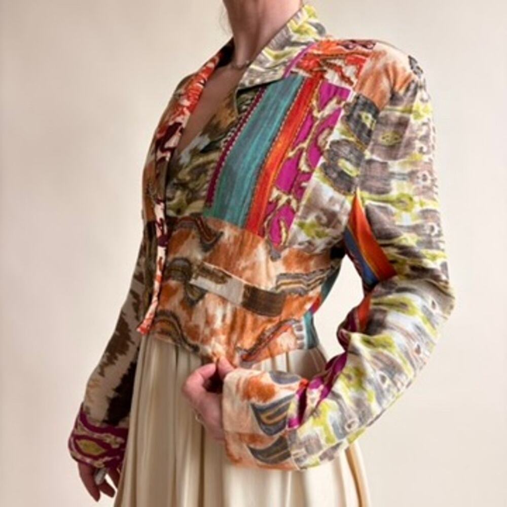 The Icing Patchwork Jacket - Tapestry, Beaded, Crop, 80s/90s, Size Small - Picture 6 of 8